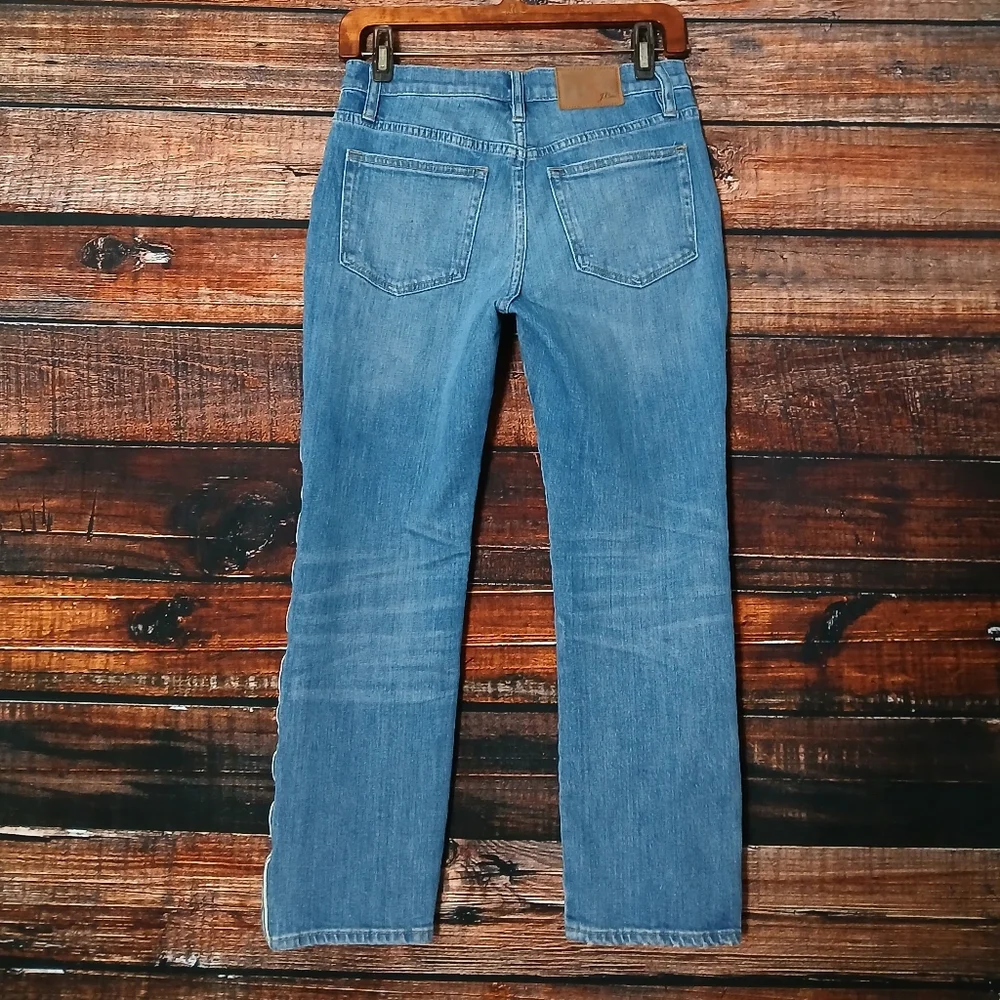 J Crew Jeans 25 Petite Slim Boyfriend Ankle Tuxedo Side Stripes Blue Denim
